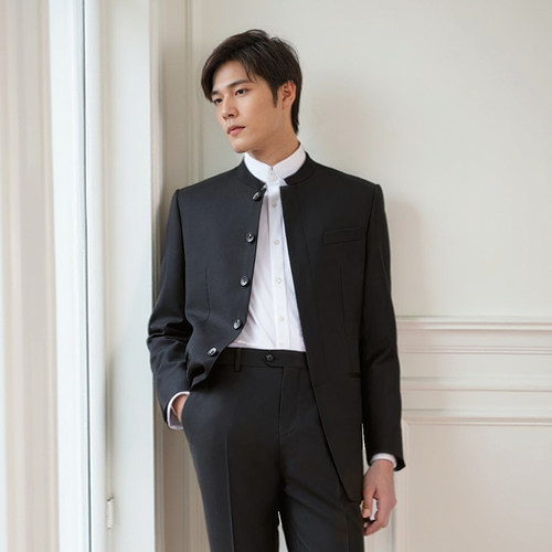 澳嘉男士中山装青少年新中式西服国潮25新款民国风外套男羊毛西装