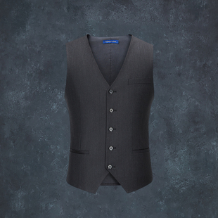 新郎结婚礼服男士 千鸟格纯羊毛马甲男商务正装 背心 意大利进口