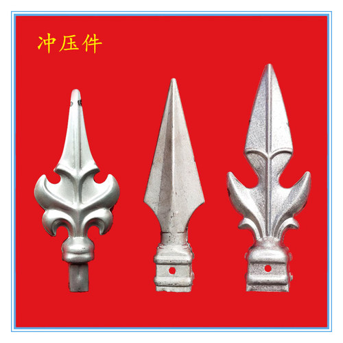 铁艺配件冲压方孔矛头铸铁尖头枪头套管枪头铁艺配件铁皮矛头矛尖