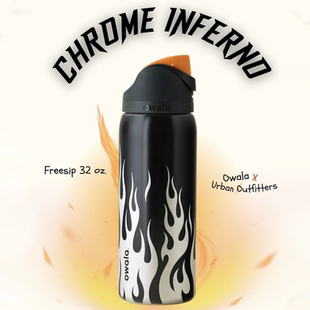 美版 潮酷火苗保温杯FreeSip双饮盖吸管杯945ml Owala联名UO特别款