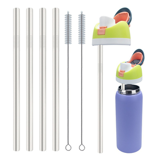6支装Owala适配不锈钢吸管可洗碗机洗热饮吸管送吸管刷16/24/32oz