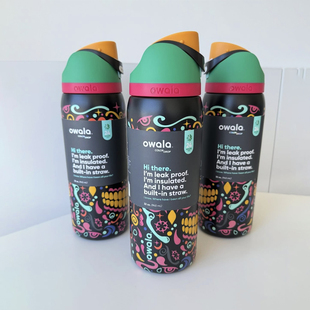 美版Owala骷颅头FreeSip双饮盖保温杯带吸管防漏便携水瓶大容量杯