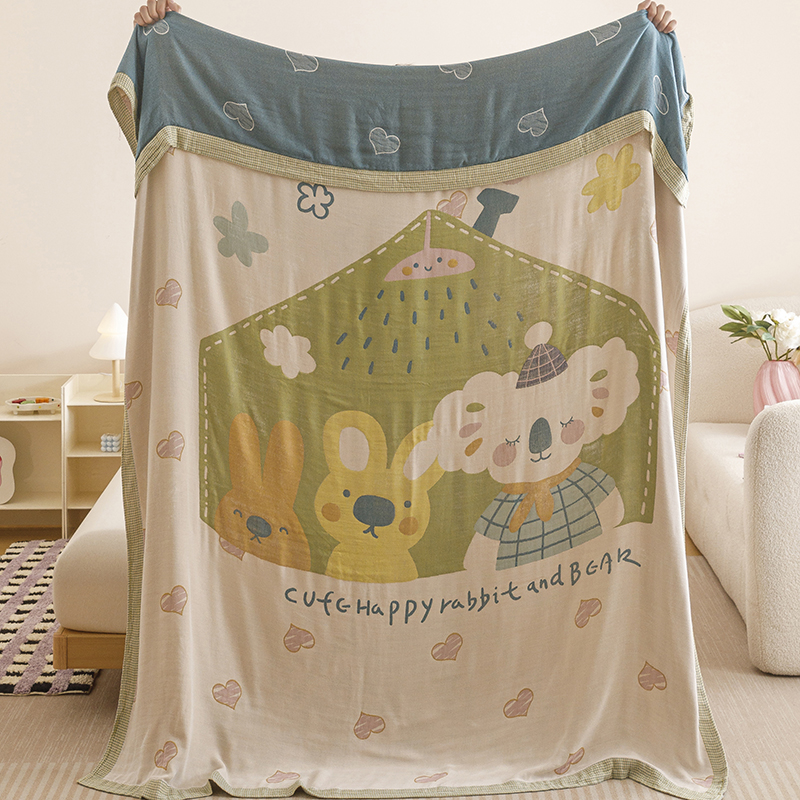 2025新款三层竹纤维冷感天丝毯床盖夏季毛巾被夏被夏凉被空调被