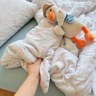 A类纯棉双层纱床上四件套全棉2025新款 床品3 床单被套三件套床笠款