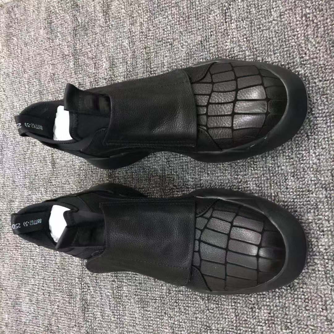 2019春季新款高帮男鞋真皮时尚驾驶防滑青年百搭休闲拼接男单鞋