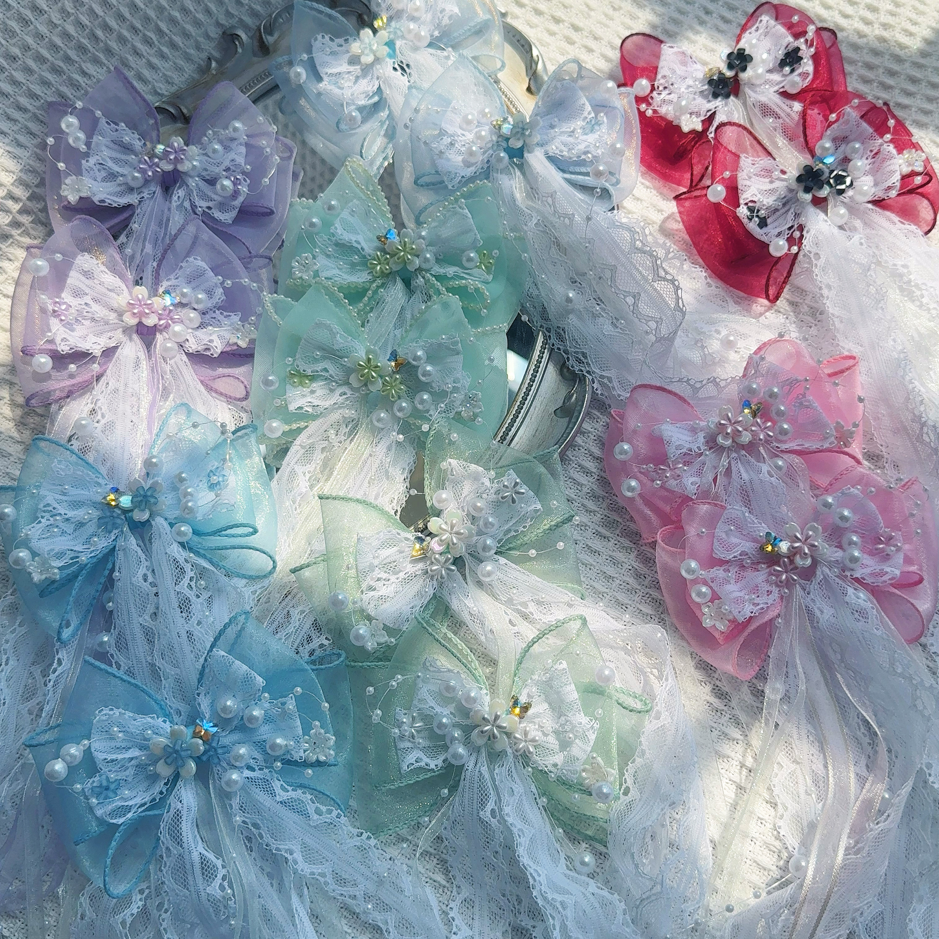 原创手作洛丽塔少女蝴蝶结甄嬛传中华国风Lolita发饰小物头饰飘带