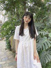 Real price dress summer sweet mid long Knee Skirt fairy super fairy girl student Daisy pieces