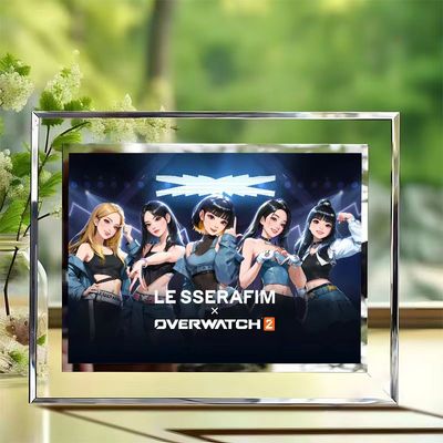 守望先锋联名LESSERAFIM女团周边水晶玻璃相框摆件毕业礼物送闺蜜
