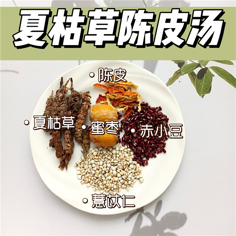 夏枯草陈皮汤化湿汤包赤小豆薏苡仁蜜枣熬夜护肝消火汤煲水喝