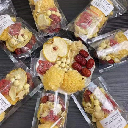 百合莲子银耳羹银耳莲子羹材料包红枣百合枸杞秋冬润汤清补凉糖水