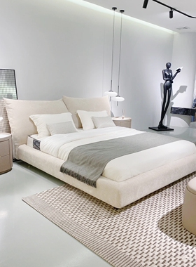 意大利Edra花瓣布艺床现代简约设计师主卧软包意式极简奶油沙发床