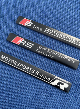 适用于奥迪A3 A4L A6L Q2 Q5LQ7改装sline车标RS金属车贴尾标侧标