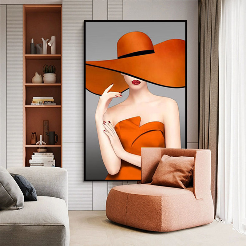 时尚服装店装饰画女装店铺衣帽间背景墙挂画试衣间玄关墙面壁画