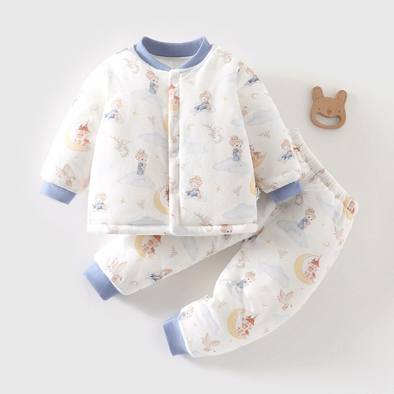 婴儿棉袄加厚保暖A类衣服秋冬季装夹棉新生儿宝宝棉衣服分体套装