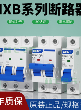 正泰NXB-63小型断路器1P2P3P4P32a空气开关 家用总闸40a三相dz47