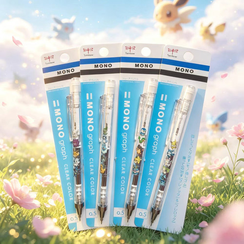 Tombow蜻蜓MONO宝可梦叠叠乐DIY款自动铅笔摇摇出铅透明防断芯0.5