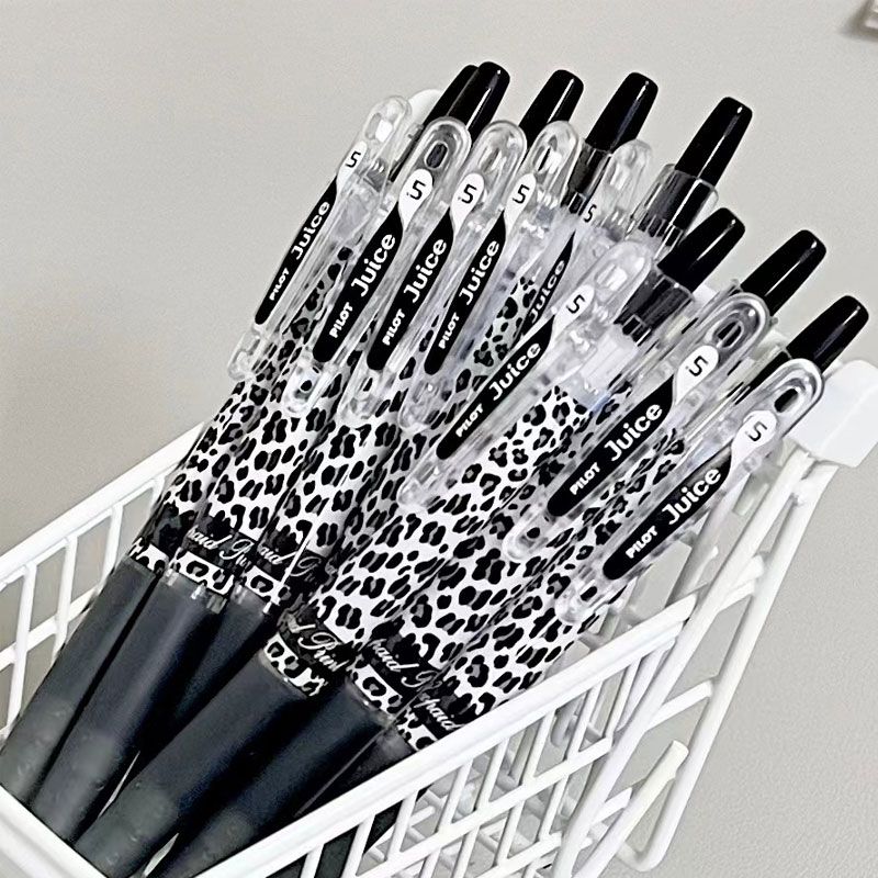 pilot百乐斑马纹DIY中性笔果汁笔速干笔芯黑笔学生用按动水笔0.5