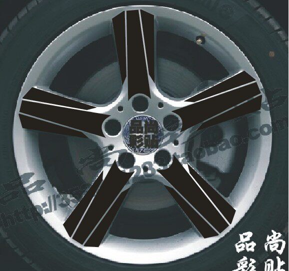 奔驰 SLK200 轮毂贴 SLK200 专用轮毂碳纤维贴纸 改装轮毂车贴