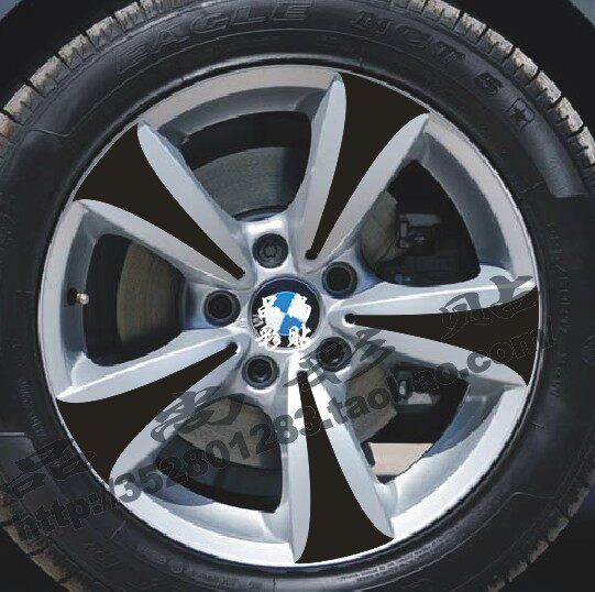 525Li轮毂贴 523Li 专用轮毂碳纤维贴纸 改装轮毂车贴 C款包邮