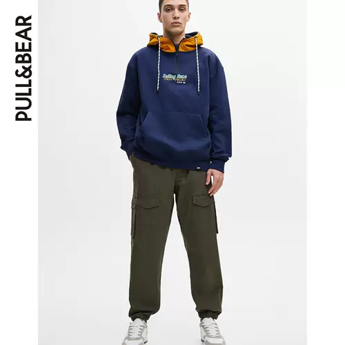 PULL&BEAR, мужские непромокаемые повседневные брюки-карго, новый стиль, ранняя весна, 04674512505