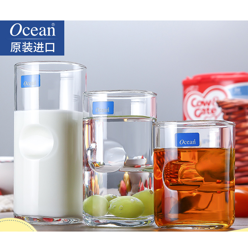 鸥欣Ocean玻璃杯家用拇指杯耐热泡茶杯套装餐厅冷水杯网红果汁杯