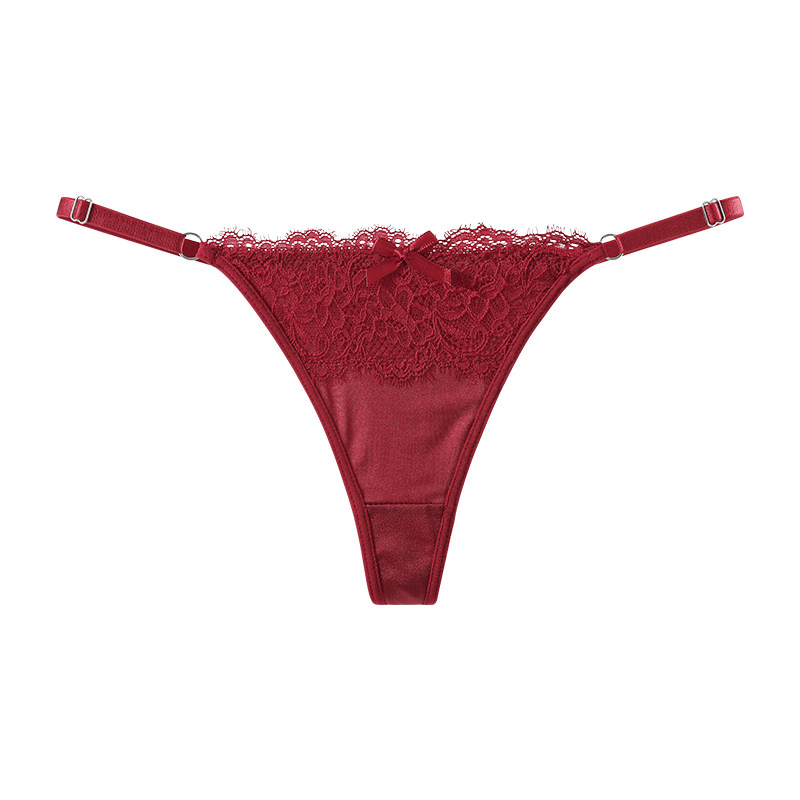 蝴蝶结蕾丝拼接丁字裤女低腰无痕可调节细腰带性感透气瑜伽T裤,女士内衣/男士内衣/家居服,女丁字裤,淘宝优惠券,粉丝福利购,淘宝优惠卷