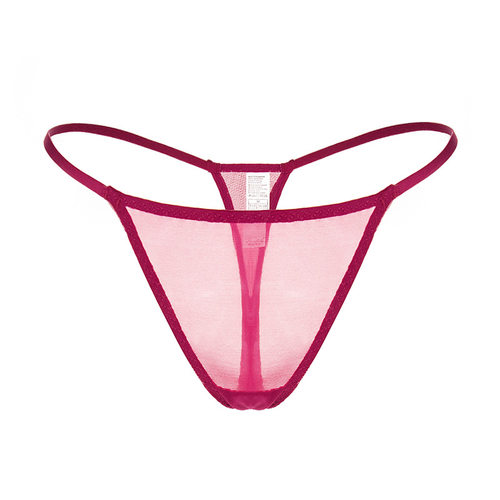 欧美超薄透明网纱细带丁字裤女