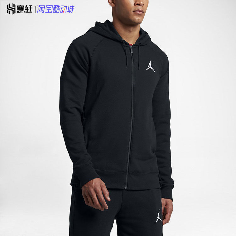 AIR JORDAN 男子AJ春秋针织连帽休闲运动篮球夹克外套 AH3932-010