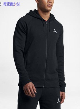 AIR JORDAN 男子AJ春秋针织连帽休闲运动篮球夹克外套 AH3932-010