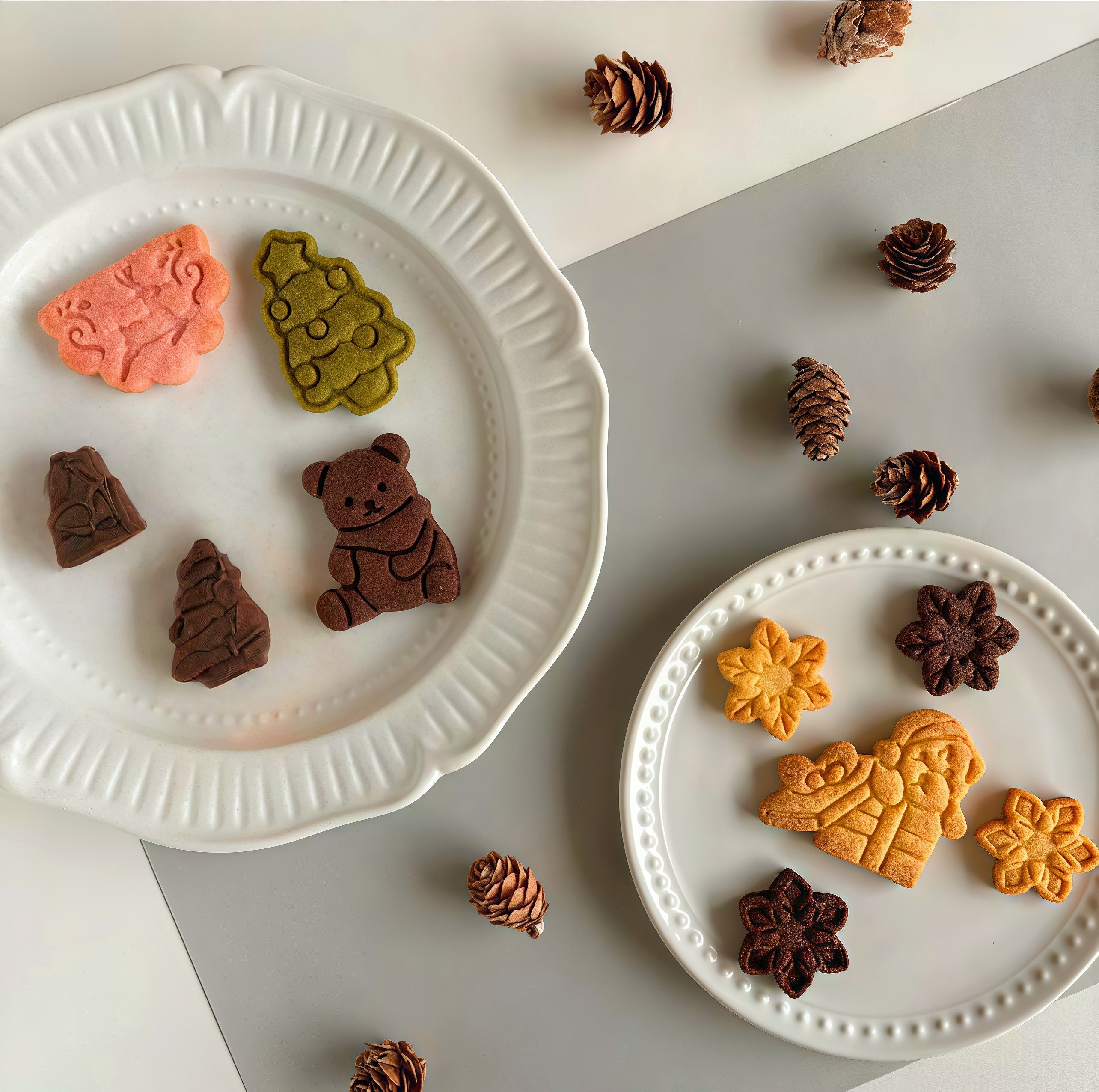 圣诞动物北极熊卡通糖霜饼干模具石塑黏土泰迪礼盒装饰曲奇印模