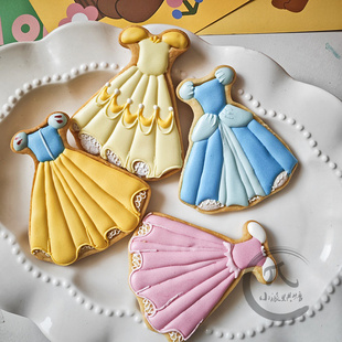 薇甜老师公主裙糖霜饼干模具卡通石塑黏土冰箱贴烘焙按压式