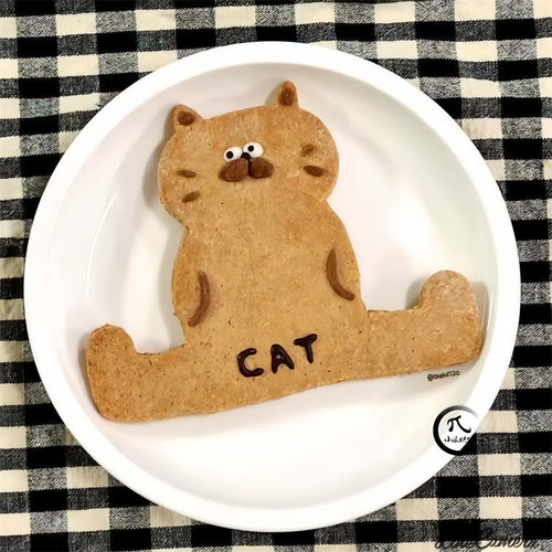 ins轻松卡通吃鱼猫咪饼干模具创意烘焙家用印模小鱼切模