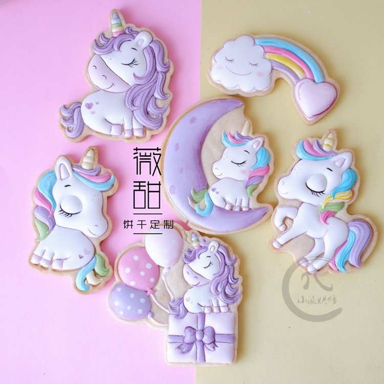 薇甜老师卡通独角兽糖霜饼干模具家用烘焙月亮儿童蛋糕装饰欧式