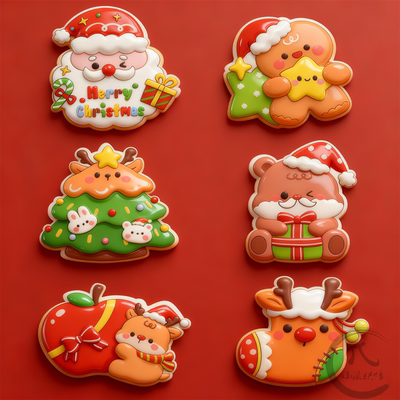 圣诞节卡通饼干模具姜饼人圣诞树3D按压曲奇切模翻糖烘焙雪人驯鹿
