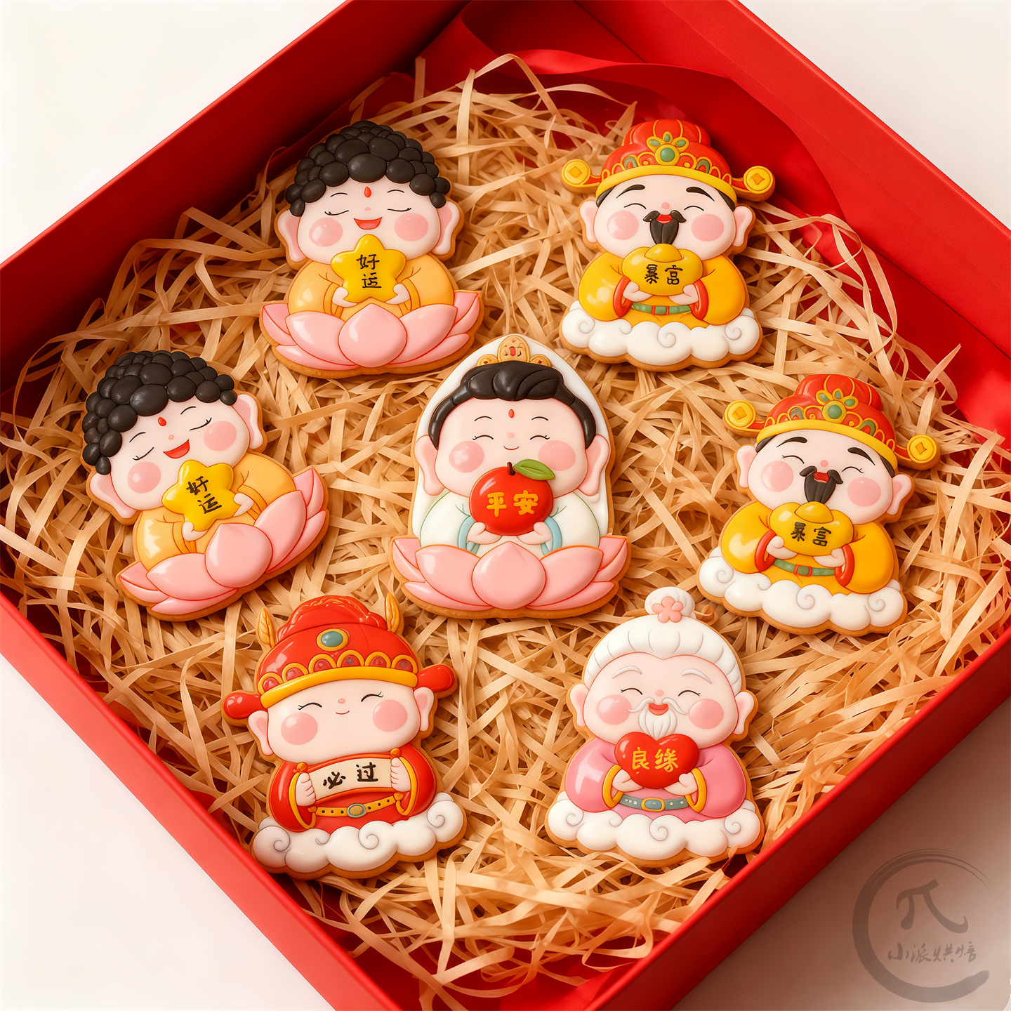 2026新年财神观音卡通糖霜饼干模具好运暴富平安逢考必过曲奇印模