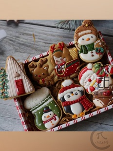 薇甜老师2024圣诞节糖霜饼干模具卡通公主雪橇麋鹿雪人曲奇印创意