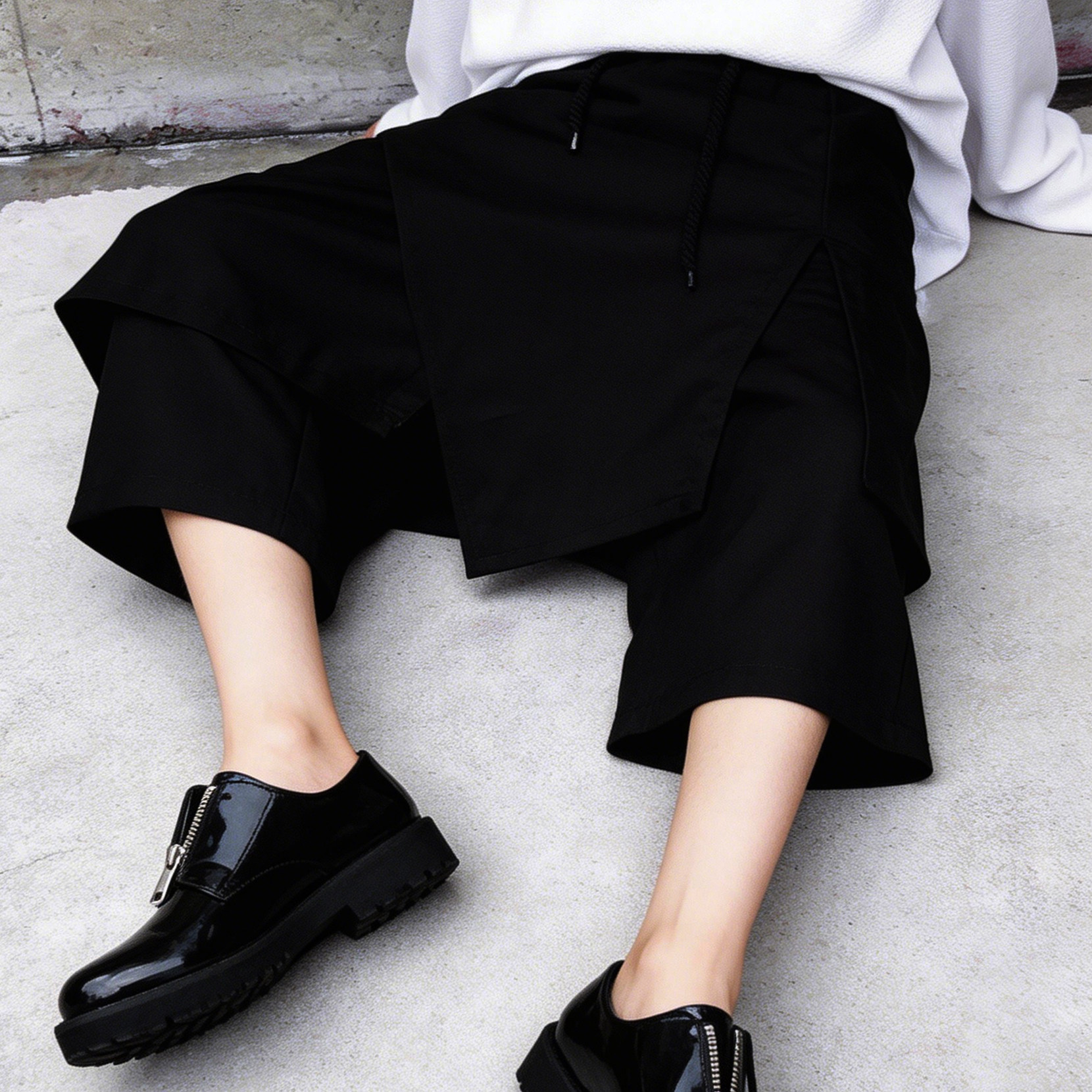 短裤男款夏痞帅高级感裤薄款潮牌七分裤宽松外穿直筒休闲裤松紧腰