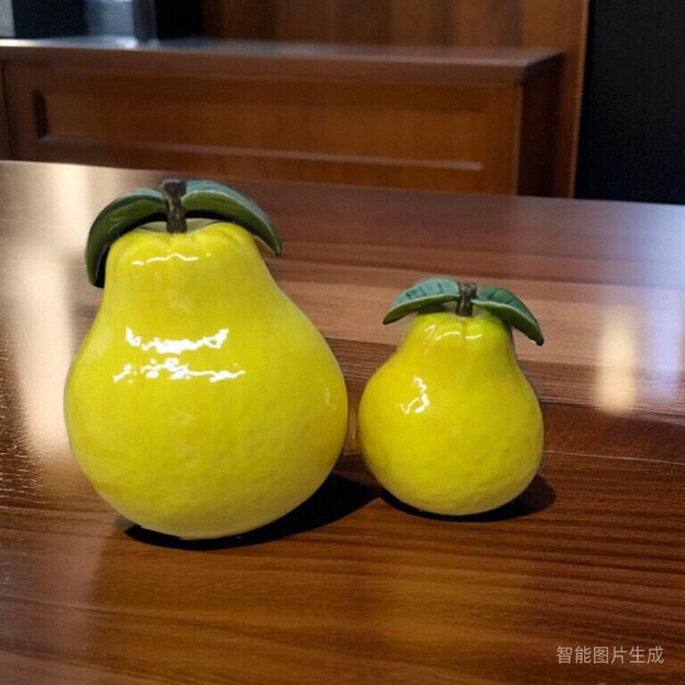 陶瓷仿真柚子供奉佛像摆件礼品