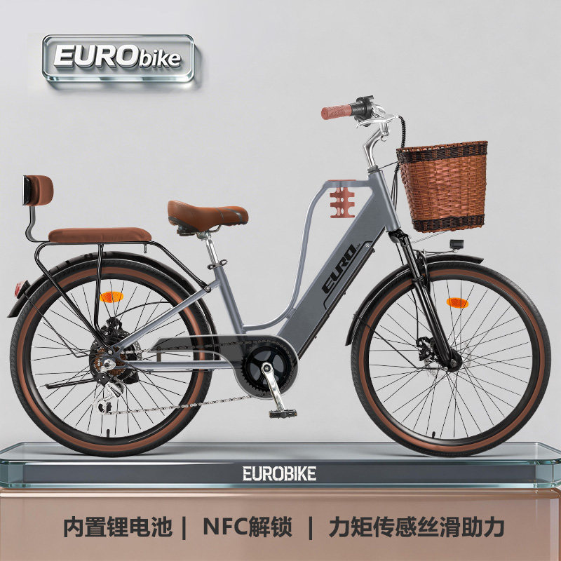 欧拜克R9城市通勤电助力自行车公主车力矩传感EBIKE碟刹学生单车