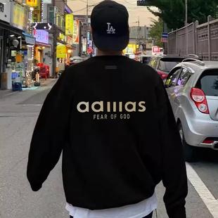 FEAR 联名三条杠美式 FOG新款 潮牌秋冬加绒圆领卫衣 GOD正品 正品