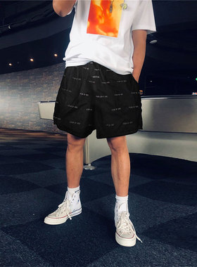 FEAR OF GOD主线满印梭织短裤FOG飘带沙滩运动潮流宽松裤子男女夏