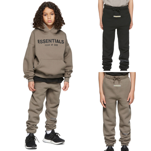 童装Fear Of God第七季FOG复线essentials加绒卫裤男女儿童裤子潮