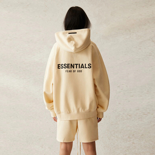 男女大码 GOD复线Essentials卫衣连帽FOG加绒套头帽衫 潮牌 FEAR