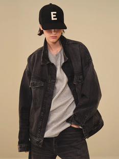 正品FEAR OF GOD复线ESSENTIALS黑色复古FOG牛仔夹克外套潮牌男女