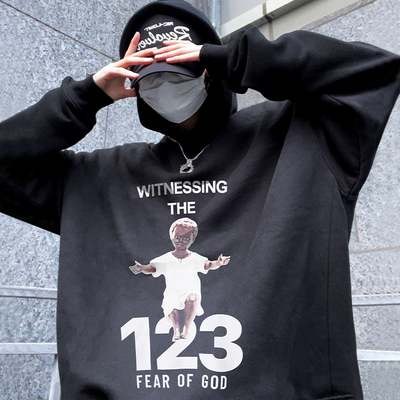 fog联名rrr123连帽卫衣潮牌