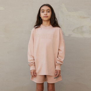 GOD脏粉色ESSENTIALS女童长袖 春季 FEAR FOG儿童潮牌 新款