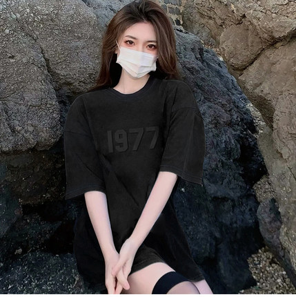 正品FOG FEAR OF GOD复线ESSENTIALS短袖植绒1977圆领高街T恤男女