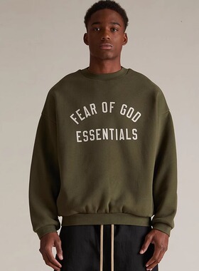 FEAR OF GOD FOG复线ESSENTIALS潮牌24FALL加绒宽松圆领卫衣情侣
