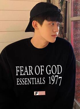 FEAR OF GOD FOG旗帜ESSENTIALS美式新款1977潮牌加绒圆领卫衣男
