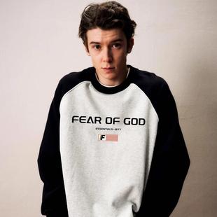 小众潮牌FOG休闲插肩圆领卫衣情侣 GOD复线ESSENTIALS美式 FEAR